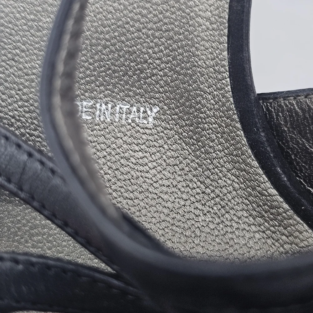 Amalfi by Rangoni Strappy Heels | Black Leather | Made in Italy | Size 5.5